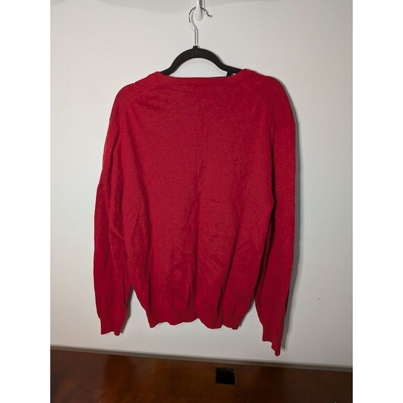 Brooks Brothers Mens Red V Neck Supima Cotton Sweater XL Long Sleeve christmas - Picture 4 of 5